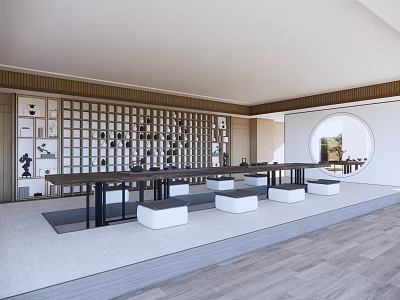 New Chinese Teahouse Space Dining Space Teahouse 3d model