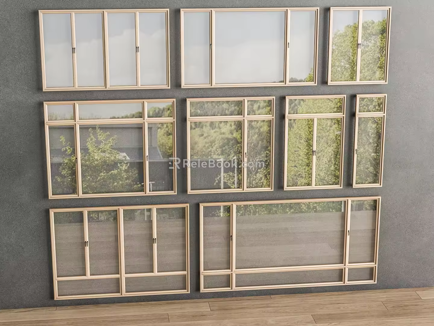 Modern windows combination windows glass windows floor-to-ceiling windows balcony windows bay windows bedroom windows wooden sliding windows casement windows doors and windows 3d model