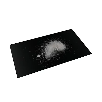 Natural Plant Derived White Powder Scattered On Black Rectangular Board 3d model