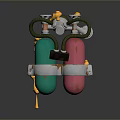 Household Item With Green Pink Bottles Connected By Green Hoses Yellow Components And White Straps