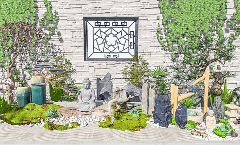 New Chinese Landscape Sparkies Kumi Landscape Villa Courtyard Garden Landscape Courtyard Garden Landscape Sparkies 3d model