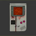 White Handheld Game Console With Red Screen Pink Buttons And Cross Directional Pad