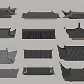 Traditional Chinese Roof Architectural Components With Various Styles And Models 3d model