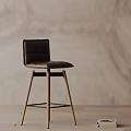 Modern Leather Bar Stool With Wooden Legs And Sleek Minimalist Design