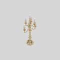 Vintage Golden Table Lamp With Ornate Carved Design And Multiple Candle Shaped Bulbs