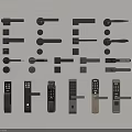Assorted Door Handles and Lock Designs for Home Security and Style 3d model