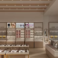 Well Lit Mall Eyewear Counter With Display Shelves