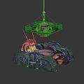 Smart Machine With Mechanical Structure Suspended Platform Robotic Components And Metallic Design