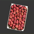 Fresh Ripe Strawberries in White Wooden Tray Filled with Juicy Berries