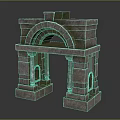 Classic Stone Entrance Gate With Arch Structure And Textured Columns Design Details