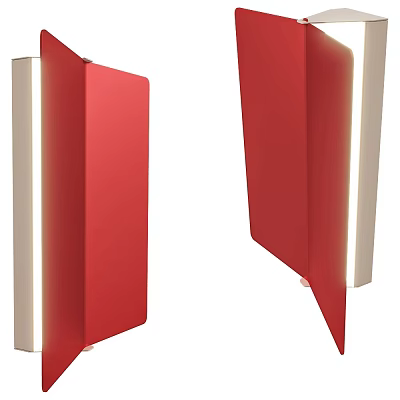 Modern Red Wall Lamp With Sleek Design And LED Light Strip 3d model