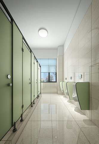 Modern toilet male bathroom 3d model