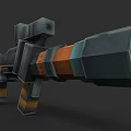 Advanced Rocket Launcher With Scope Gray Orange Green Components And Solid Structure