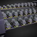 Organized Hex Dumbbell Rack With Multiple Layers For Gym Fitness Equipment
