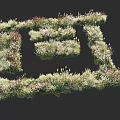 Delicate Flower and Grass Arrangement Forming Intricate Geometric Patterns With White Lavender Tones