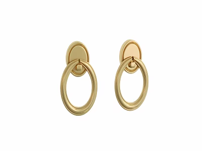 Gold Metal Round Ring Door Handles For Cabinet And Furniture Decoration 3d model