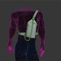 White Sling Bag With Shoulder Strap Waist Belt And Chain Detail On Mannequin