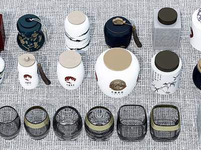 New Chinese-style tea pot tea set 3d model