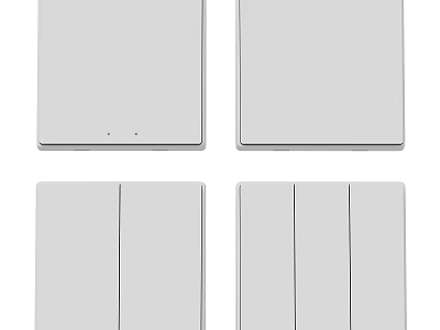 Modern White Switch Panels With Single Double And Triple Gang Designs 3d model