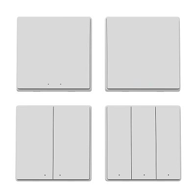 Modern White Switch Panels With Single Double And Triple Gang Designs 3d model