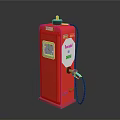 Red Gasoline Pump With 9000 Label And Fuel Nozzle Structure