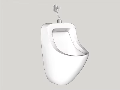 White Wall Mounted Urinal with Modern Ceramic Design for Bathroom 3d model