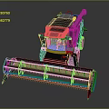 Advanced Modern Agricultural Combine Harvester With Cockpit And Cutting Platform