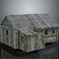 Rustic Wooden House Exterior With Weathered Roof Multiple Windows And Attached Section