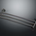 Stainless Steel Double Bar Towel Rack For Bathroom With Polished Surface