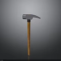 Sturdy Hammer Weapon With Metal Head And Wooden Handle Isolated On Gradient Background