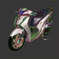 Black Modern Scooter Motorcycle With Sleek Body And Red Brake Calipers