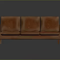 Modern Brown Velvet Three-Seater Sofa With Minimalist Design And Wooden Legs