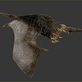 Mythical Winged Creature Character With Menacing Sharp Teeth And Rough Skin 3d model