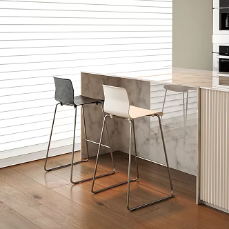modern bar chair bar table chair acrylic chair bar stool island table 3d model