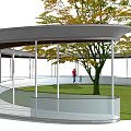 Modern gallery curved gallery 3d model
