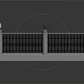 Ornate Iron Fence With Stone Base And Decorative Pillars Featuring Ornamental Design
