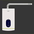 White Household Device With Blue Display Screen And Long Curved Tube