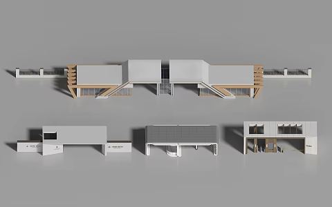 Factory Gate Residential Gate Entrance Gate Guard Security Pavilion 3d model