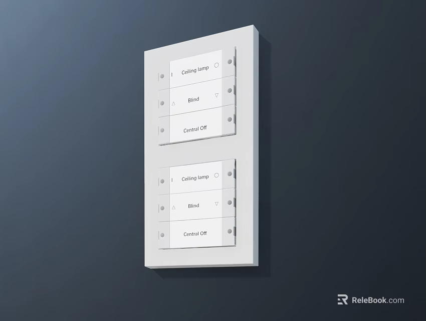 Modern Switch Panel With Multiple Buttons For Room Control And Functions 3d model 