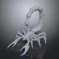 Reptile Scorpion White 3D Model Display with Gray Background and Detailed Design