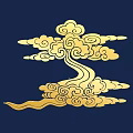 Xiangyun Chinese Traditional Elements Golden Xiangyun Mid-Autumn Elements Traditional Xiangyun Texture 12 3d model