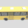 Yellow Bus Exterior Design With Large Windows And Black Wheels 3d model