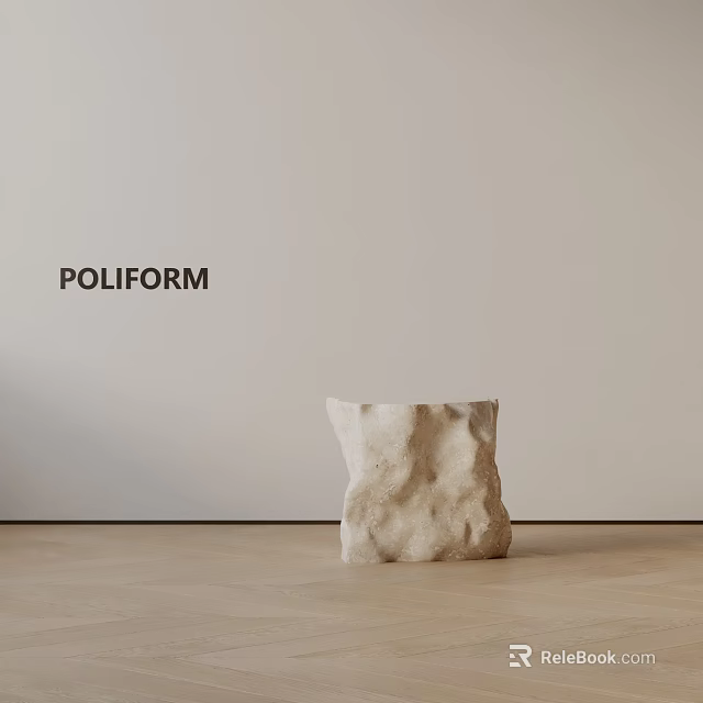 Poliform Modern Light Colored Side Table With Textured Surface In Minimalist Interior 3d model