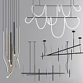 Elegant Modern Chandeliers With Geometric Metal Lines And Minimalist Hanging Design