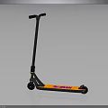 Modern Urban Scooter With Black Handle Orange Deck And Pink ZAKU Text