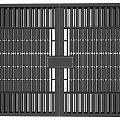 Black Iron Gate With Vertical Bars And Square Plate In The Middle 3d model