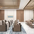 Modern Luxury New Chinese Style Meeting Room With Comfortable Seats And Premium Wooden Interior Design