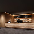 Modern Coffee Shop Interior Design With Wooden Counter Menu Board And Green Plants