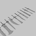 Colorful Decorative Swords With Diverse Designs Vibrant Colors And Intricate Handles