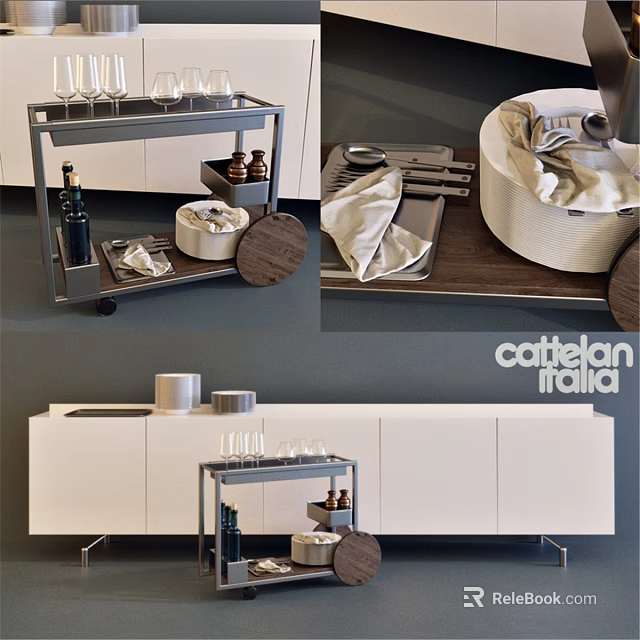 Elegant Modern Double Sofa by Cattelan Italia with Stylish Design and Comfortable Seating 3d model 